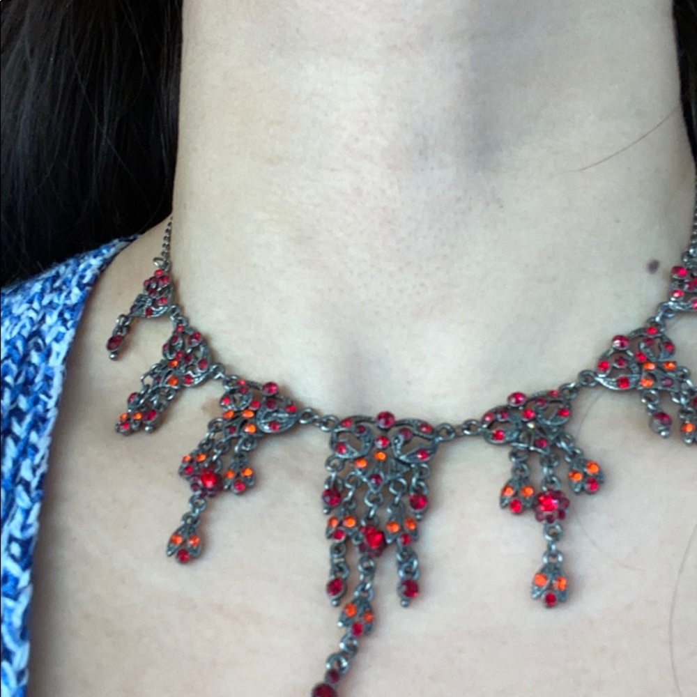 Beautiful necklace of red and orange stones